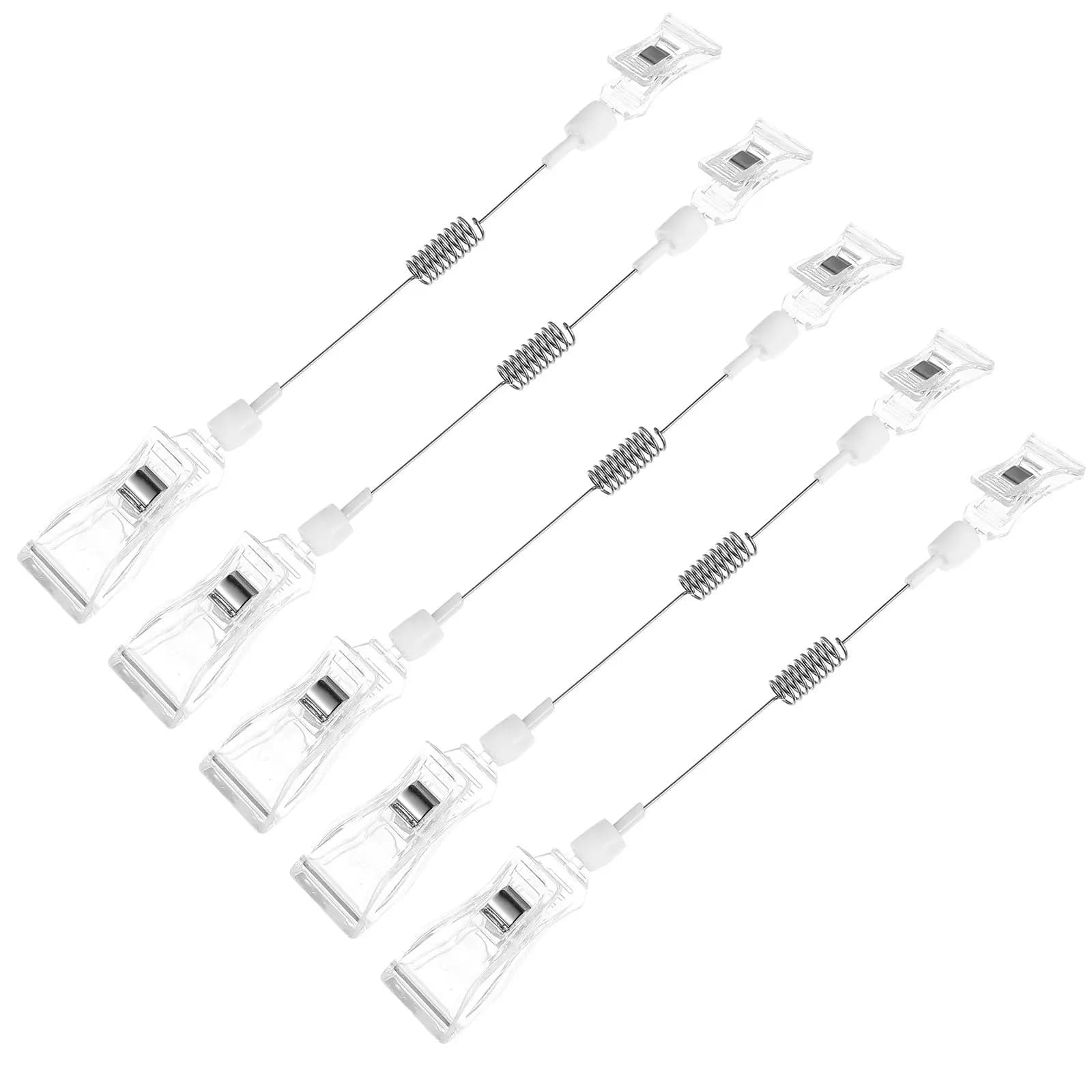 Clip pubblicitario da 5 pezzi, supporto per cartellini dei prezzi, clip a doppia testa, clip per fissaggio etichette, clip per cartellini dei prezzi per supermercati e negozi al dettaglio