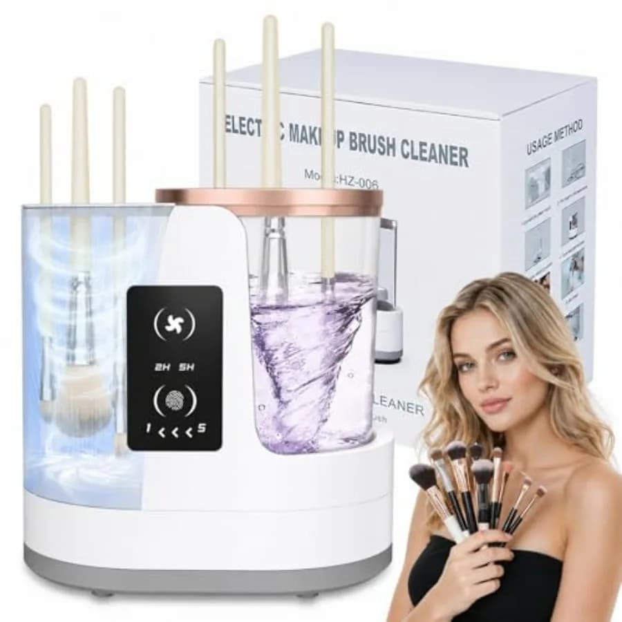 3-in-1 Electric Makeup Brush Cleaner, Automatic Drying and Washing Machine, Bidirectional Deep Cleaner, Adjustable