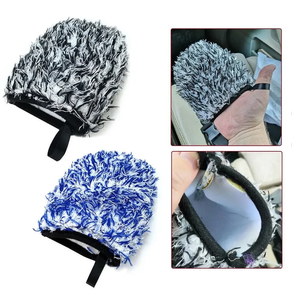 Guanti per la pulizia dei pneumatici per auto Guanti per lavaggio pneumatici per ruote automatiche Guanti a quattro dita Dettagli pneumatici per moto Cura delle finestre dell'ufficio