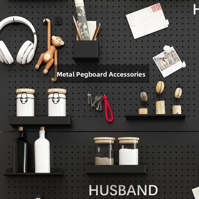 Hole Board Accories Iron Material No-Nail Wall Mounted Storage Ra Desktop Organizer Box Living Room Miscellaneous Items