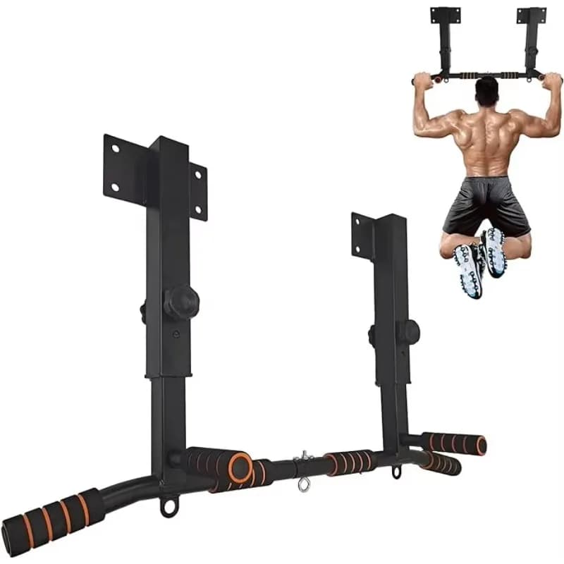 Dip and Steel Wall Traction Bar for Indoor Training and Home Gym