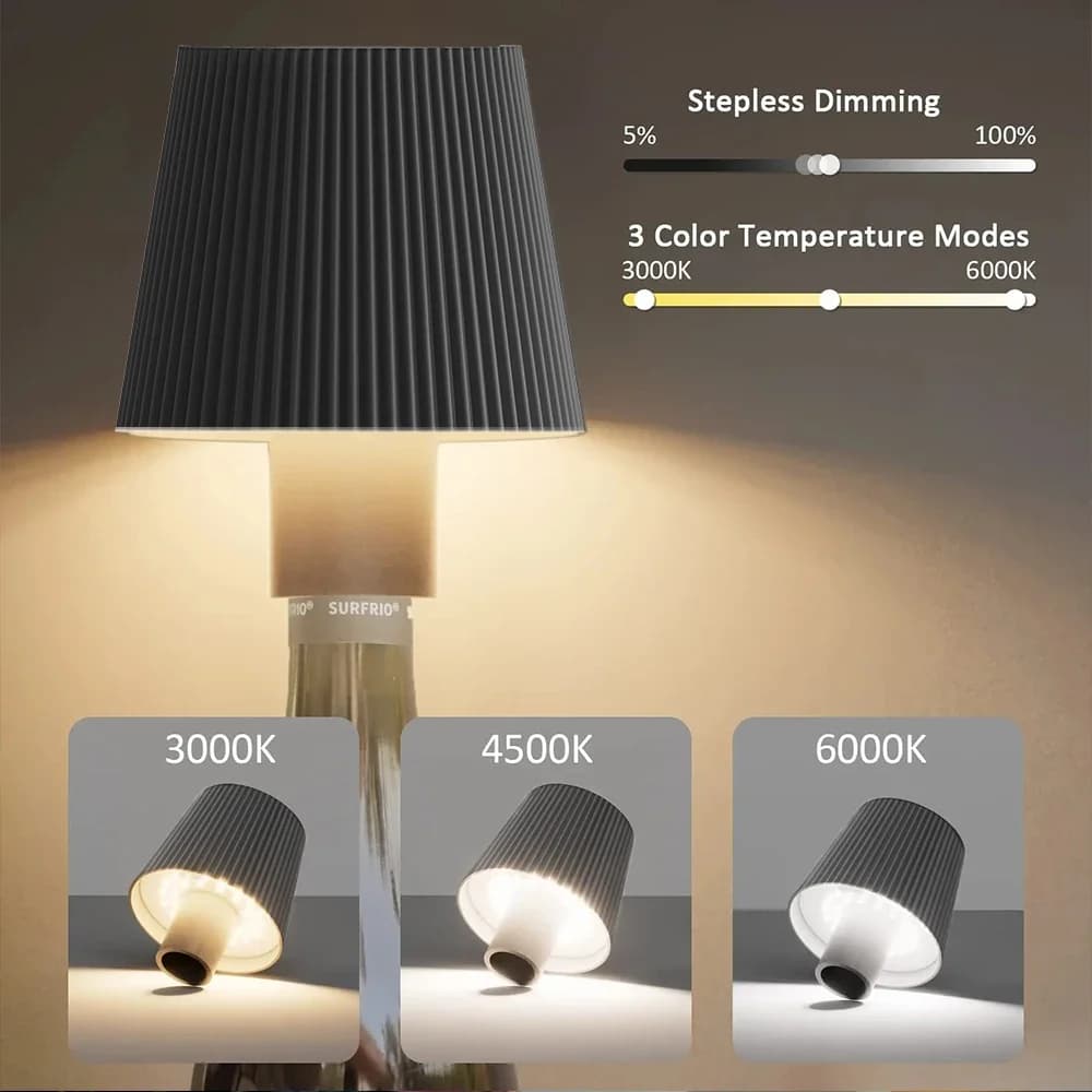 Lampada da tavolo a LED per bottiglia di vino Lampada da tavolo rimovibile e rimovibile Decorazione di ricarica portatile per l'illuminazione del bar della camera da letto del soggiorno
