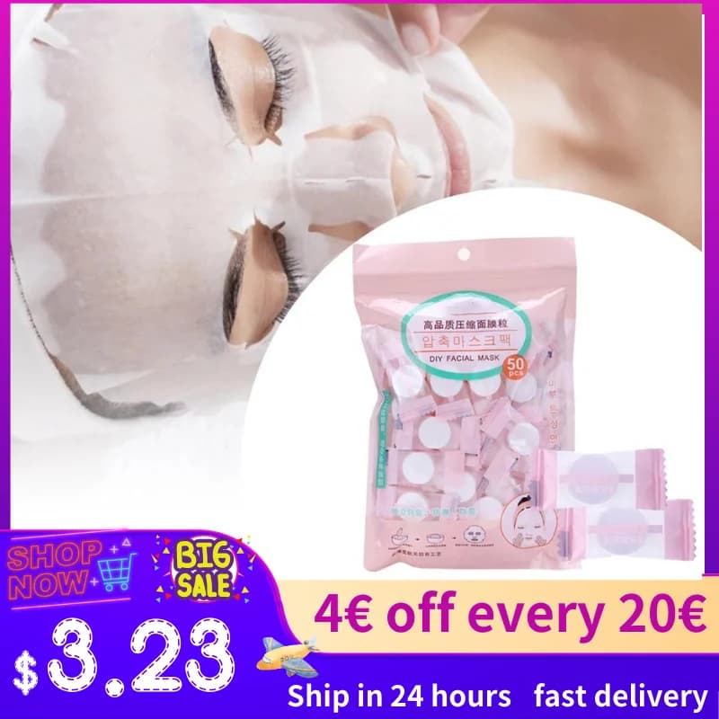 50 pz/pasta compressa maschera per il viso foglio di carta usa e getta di cotone maschera fai da te salviette per trucco strumenti di bellezza coreani maschera per la cura del viso