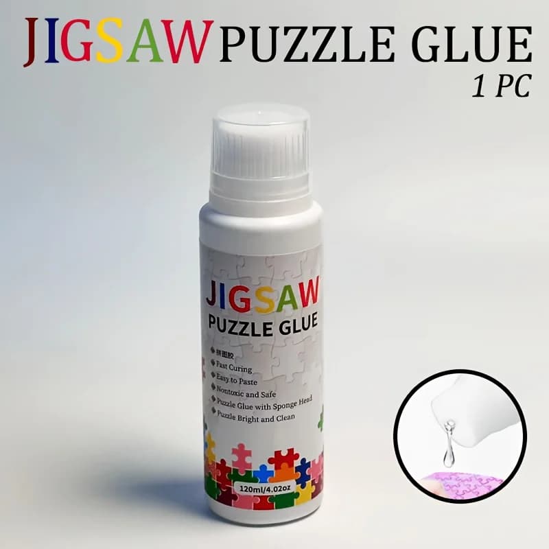 Colla per Puzzle 120ml (4oz) - Agente di Conservazione Trasparente per Puzzle, Colla Speciale per Fissaggio Permanente e Montaggio di Puzzle Finiti