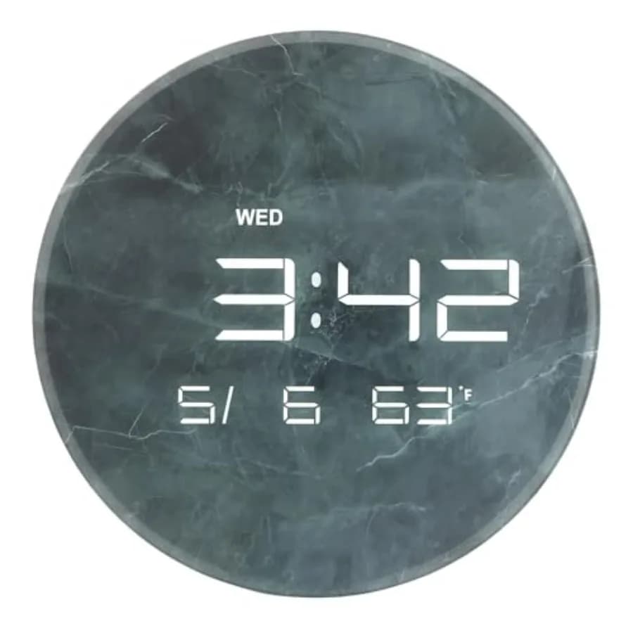 Orologio da Parete Digitale con Display LED 13" Calendario e Temperatura Oscuramento Automatico Formato 12/24 ore Uso a Parete e da Scrivania - HUI-7855