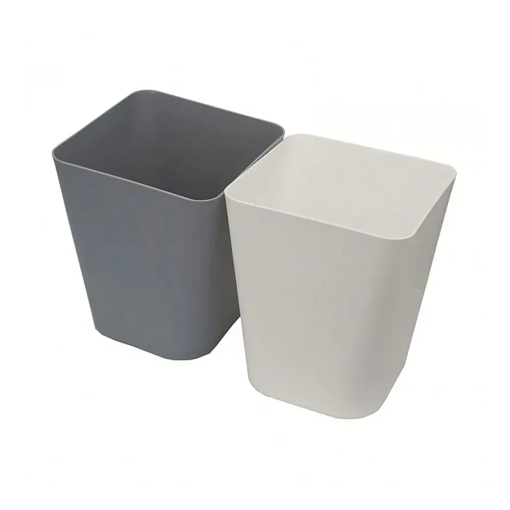 Cestino per Rifiuti da 1 Gallone, Bidone per Cucina, Ufficio, Bagno, Confezione da 2, Bianco e Grigio, Essenziale per la Casa