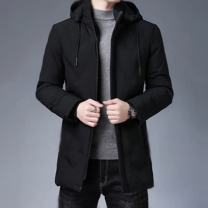 Mens Parkas Winter Warm Jacket Coats Men Fashion Casual Mens Winter Jackets and Coats Fleece Parkas Collar Detachable Clothes