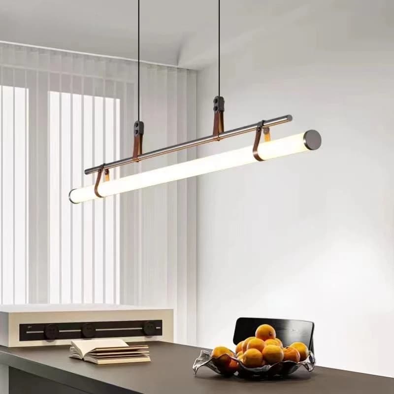 Long Striped LED Suspension Lamp for Dining Room, Study, Office, Coffee Table, Kitchen Island, Minimalist Nordic Style.