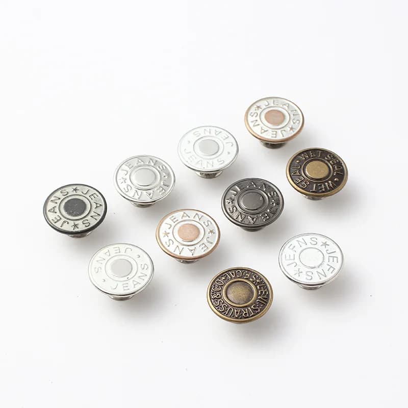 17MM100pcs/bag Jeans Brass Jersey Button Casual Trousers Overalls Shaking Head Button Denim Jacket Round Buttons