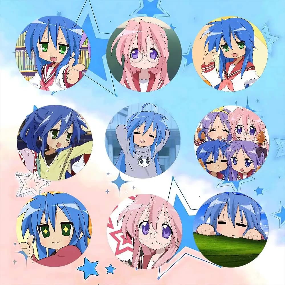 Anime L-Lucky Star Cute Badge Pins For Friend, Backpack, Clothing, Collectible Accessories, Jewelry Gift