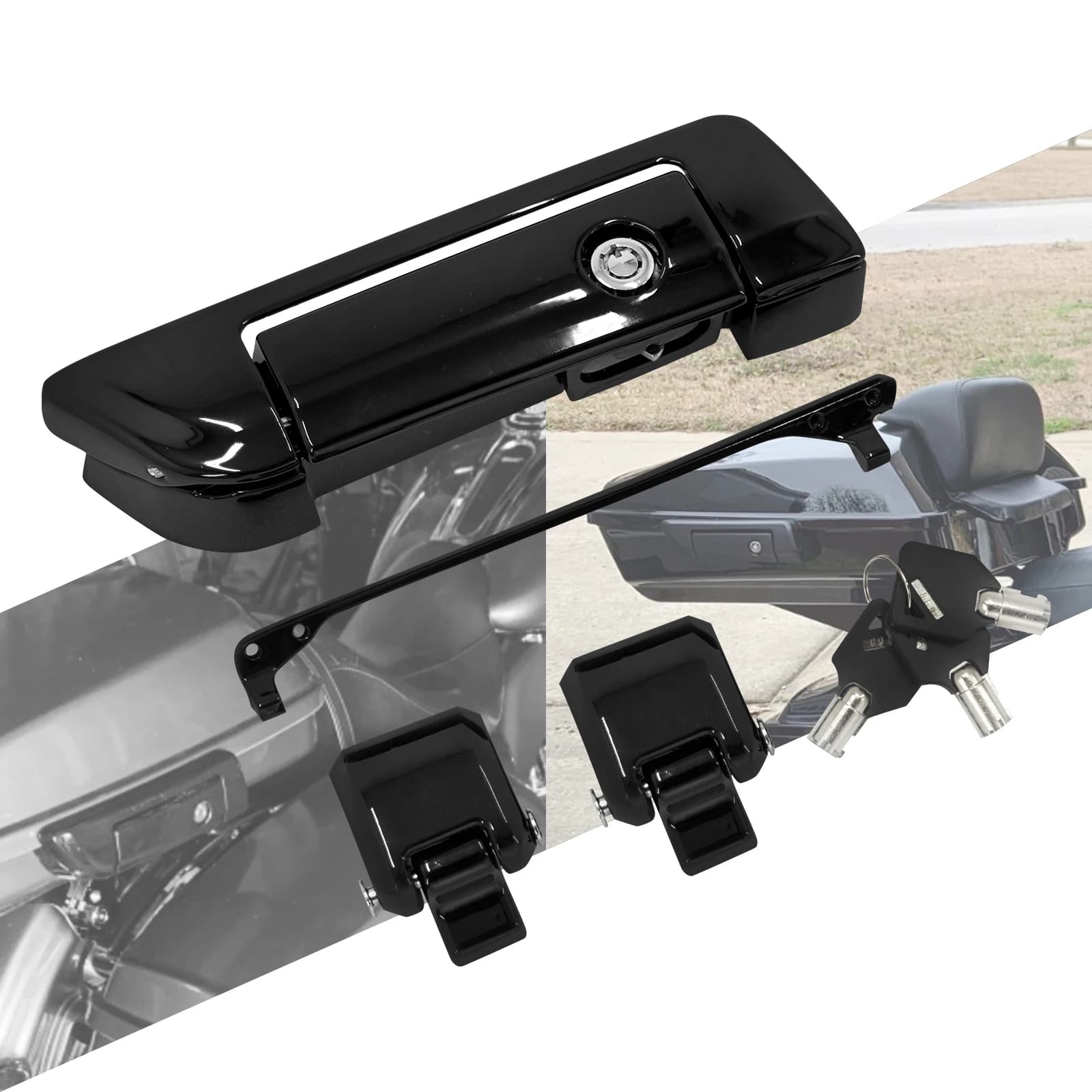 Chiusure per Bauletto Moto, Serrature per Tour Pak con Chiavi, Compatibili con Harley Touring e Road King