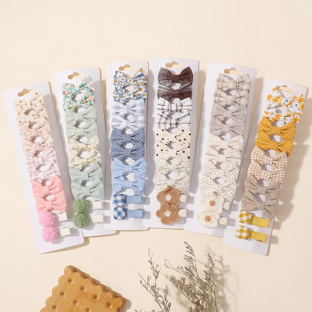 20 pz/set Bambini Belli Archi Fermagli Per Capelli per le Ragazze Barrette Boutique Tessuto di Copertura Completa Copricapi Per Bambini Accessori Per Capelli Del Bambino