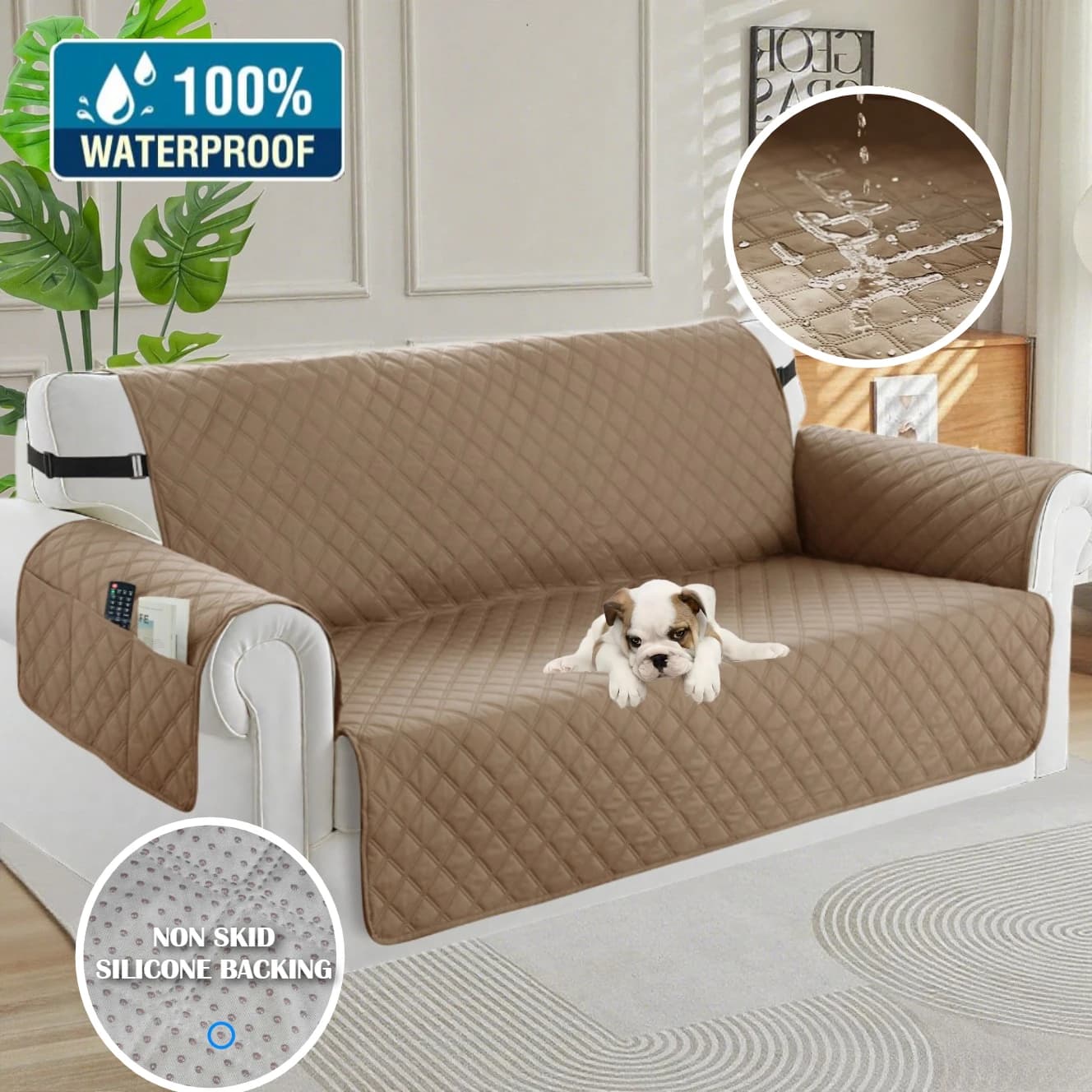 Copridivano impermeabili al 100% Copridivano Copridivano antiscivolo con cinghie elastiche Copridivano protettore per mobili per cani animali domestici