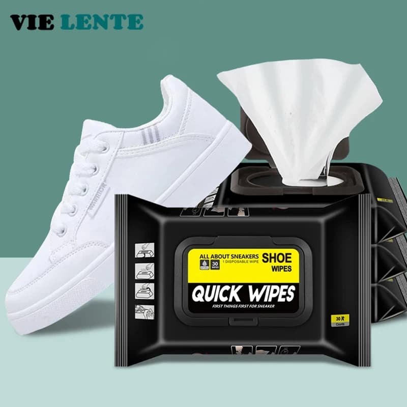 12 pcs/30 pcs disposable shoes wipes clean white shoes portable cleaning wipes for care fast cleaning shoes wet wipe VIE LENTE