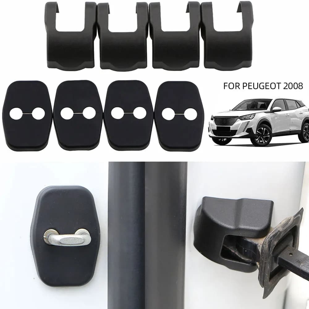 Per Peugeot 2008 2019 - 2023 E2008 2020 - 2022 Copertura della serratura della porta Limitatore della porta Tappo di copertura 4 pezzi Accessori di protezione ABS