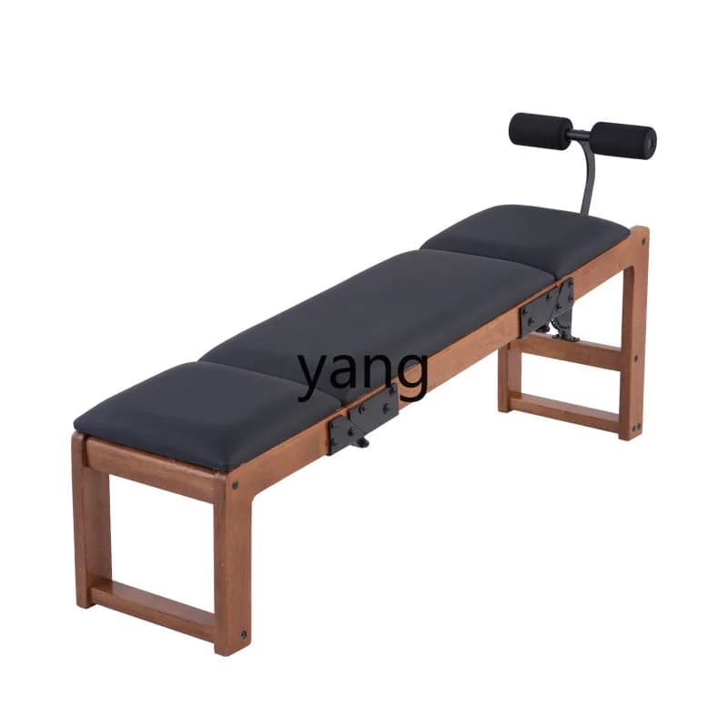 YJQ Home Lean Abs Fitness Chair Supine Board Solid Wood Folding Dumbbell Stool