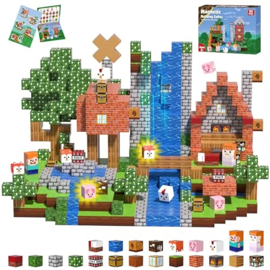 Magnetic Blocks 150PCS, Magnetic Building Blocks, Magnetic Tiles Build Cubes 2026 Upgraded STEM Game Toys, 's Day Birthday Gift