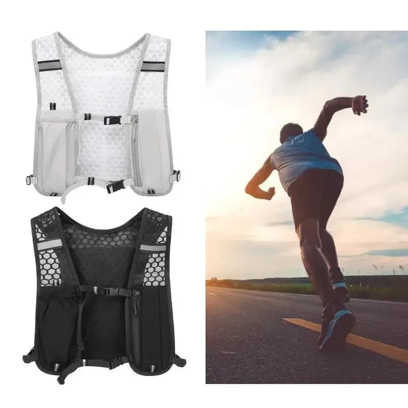 Zaino leggero per l'idratazione durante la corsa, gilet da petto per maratona, escursionismo, ciclismo, sport all'aperto con tasca porta telefono