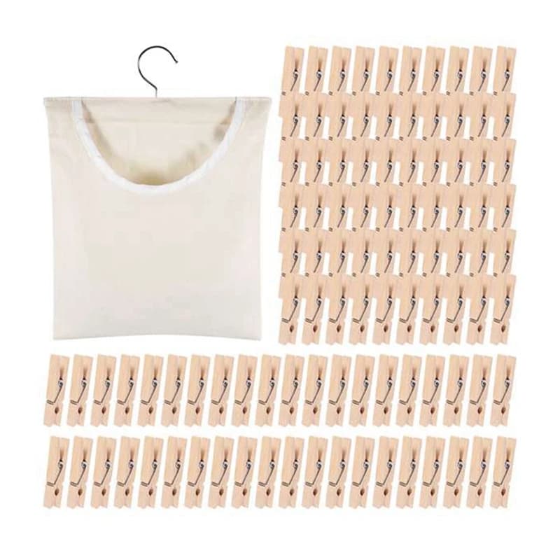 WISH Practical bag for laundry springs, bag to store springs in semi-clothed canvas, organizer to store hanging objects for laundry