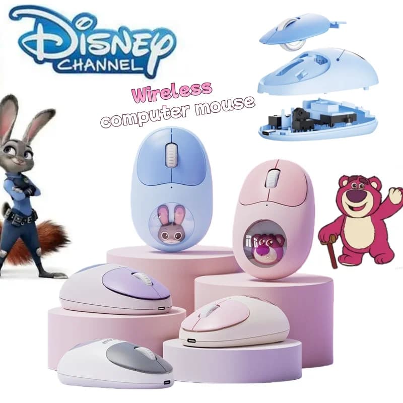 Mouse wireless Disney: mouse creativo personalizzato a forma di cartone animato, carino ed elegante, per laptop e desktop, regalo di compleanno per gli amici