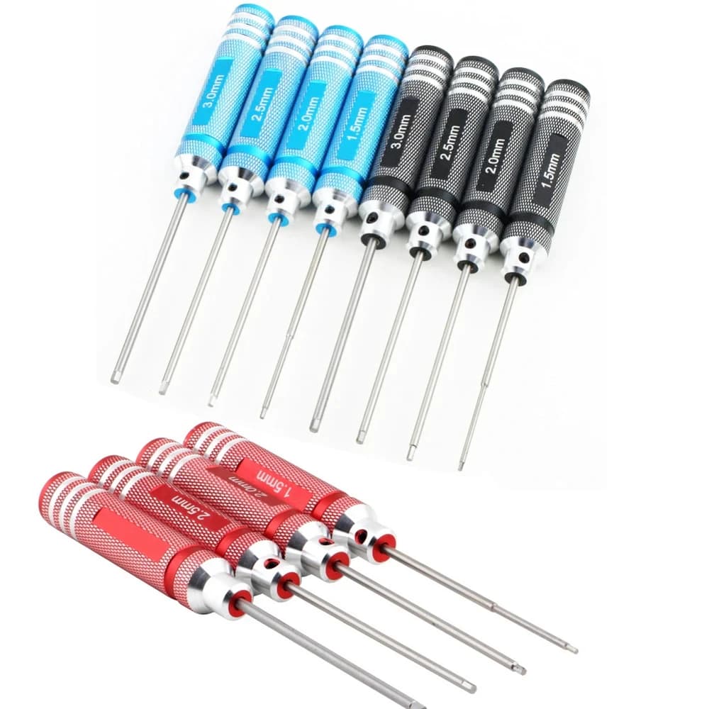 Strumenti RC set di cacciaviti esagonali da 4 pezzi placcatura in titanio temprato 1.5 2.0 2.5 cacciavite da 3.0mm per giocattoli per elicotteri