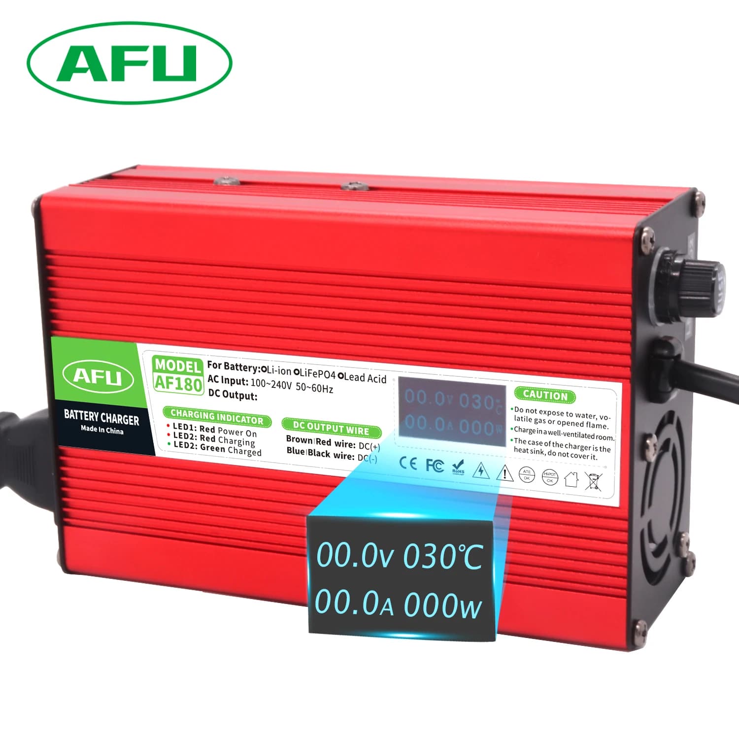 Caricabatterie intelligente agli ioni di litio da 54,6 V 2 A con display OLED per caricabatterie agli ioni di litio 13S 48 V