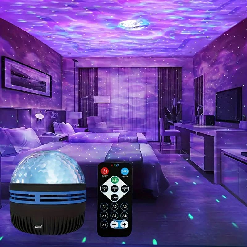 Galaxy Starry Sky Proiettore Luce USB Telecomando Luce notturna rotante multicolore per camera da letto Ambiente Decorazione natalizia