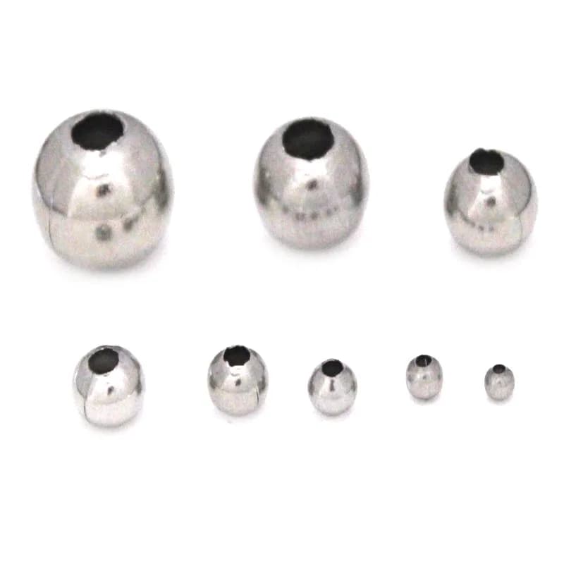 30-200 pezzi perline distanziatrici sciolte in acciaio inossidabile stile sottile perline a sfera per artigianato fai da te collana braccialetto creazione di gioielli accessori