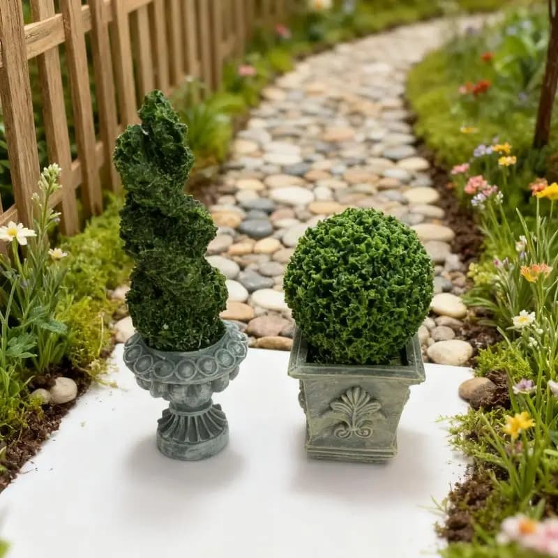 Green Plant Model in Scale 1/12 for Doll House, Garden and Landscape Decoration, Bonsai Ornament