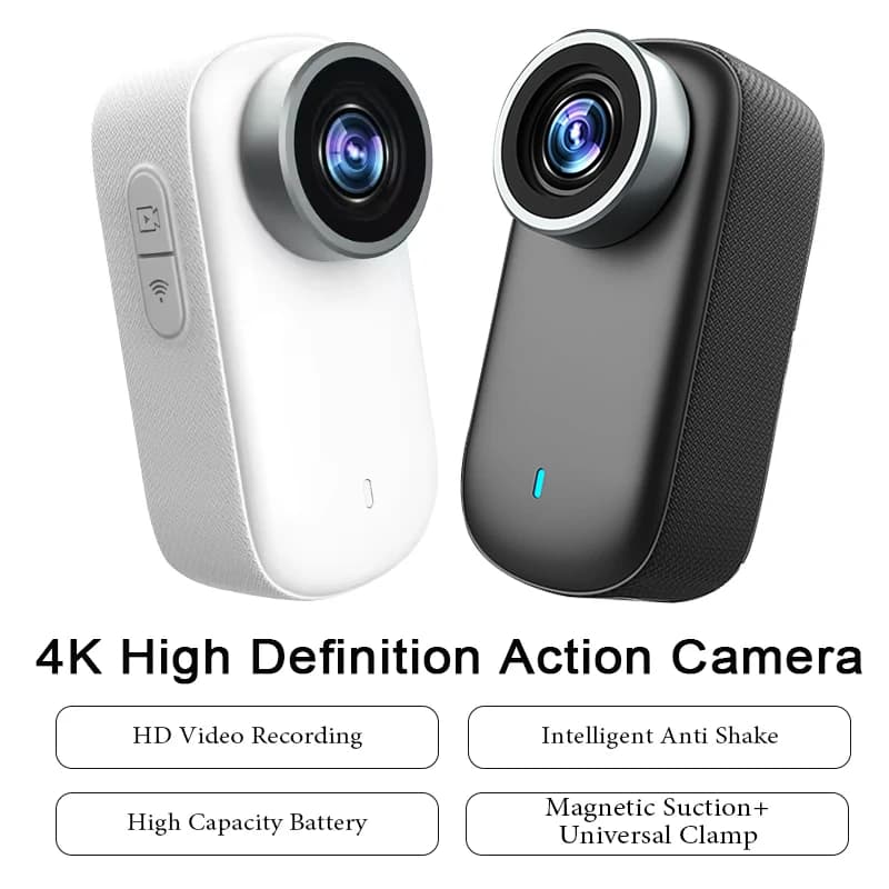 4K WiFi Bodycam Action Bike Camera Smart Image Stabilization Cycling Cam Magnetic Pole Sports Camera Battery Body Mini Cam