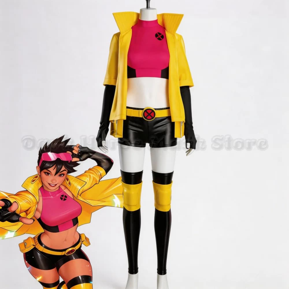 Jubilee Cosplay Costumes X-Men 97 Jubilation Lee Yellow Coat Outfit Anime Comic-Con Halloween Costume for Women Role Play Suit