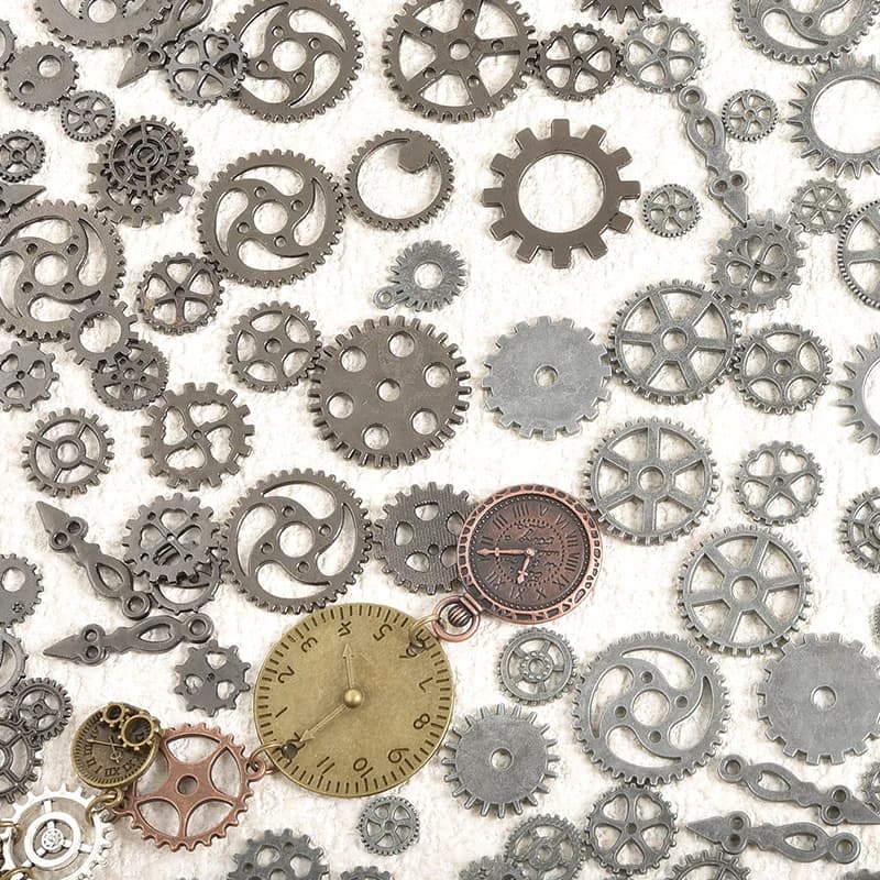 30/50g Vintage Gun Nero Casuale Steampunk Gear Ciondolo Gioielli Misti FAI DA TE Punk Orologio Meccanico Orologio Pendenti e Ciondoli Che Fanno I Risultati All'ingrosso