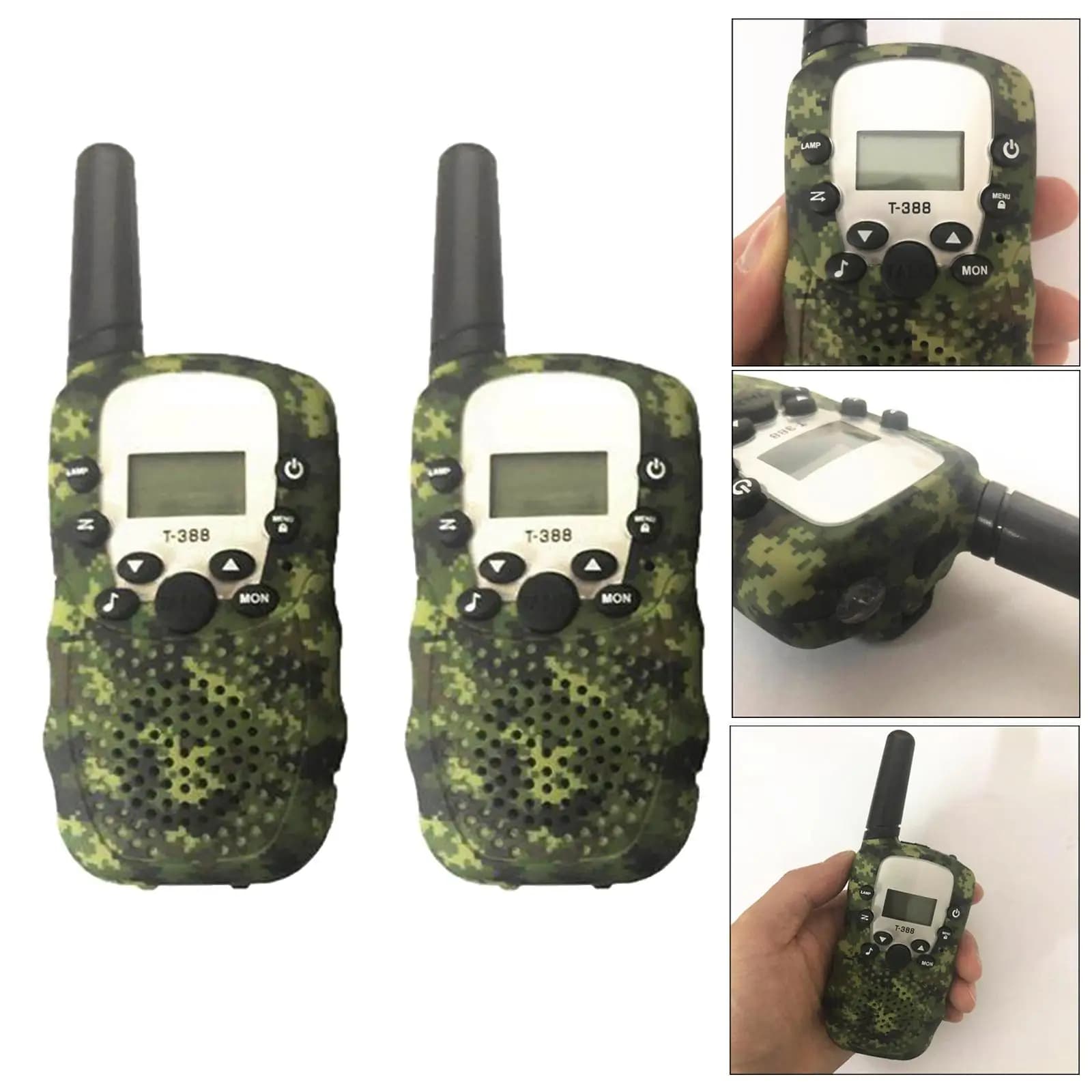 1 paio di walkie-talkie per bambini, a lunga distanza, per adolescenti, per escursioni, colore verde