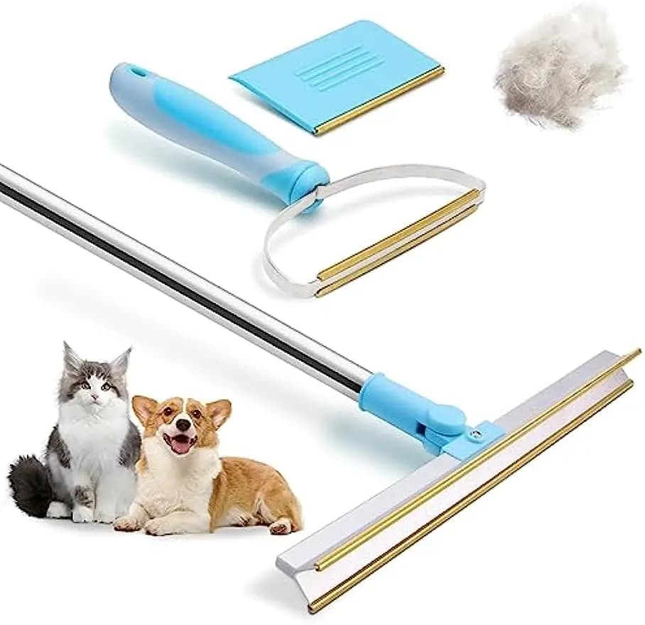 Rake for Carpets and Removing Peles of Domestic Animals, Set with Telescopic Handle for Dogs and Cats, 180 cm