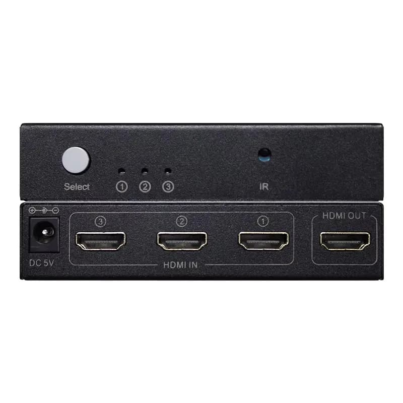Amoonsky H3S1 Mini Switcher 4K Ultra HD, Adattatore di Segnale con 3 Ingressi e 1 Uscita, Commutazione Arbitraria di Immagini per TV LCD e Proiettori