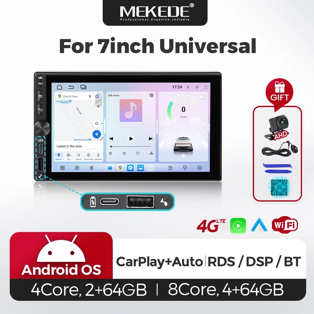2DIN 7inch Car Multimedia Video Player with Knob Universal for VW Nissia Toyota Touch Screen Support Bluetooth FM Receiver USB