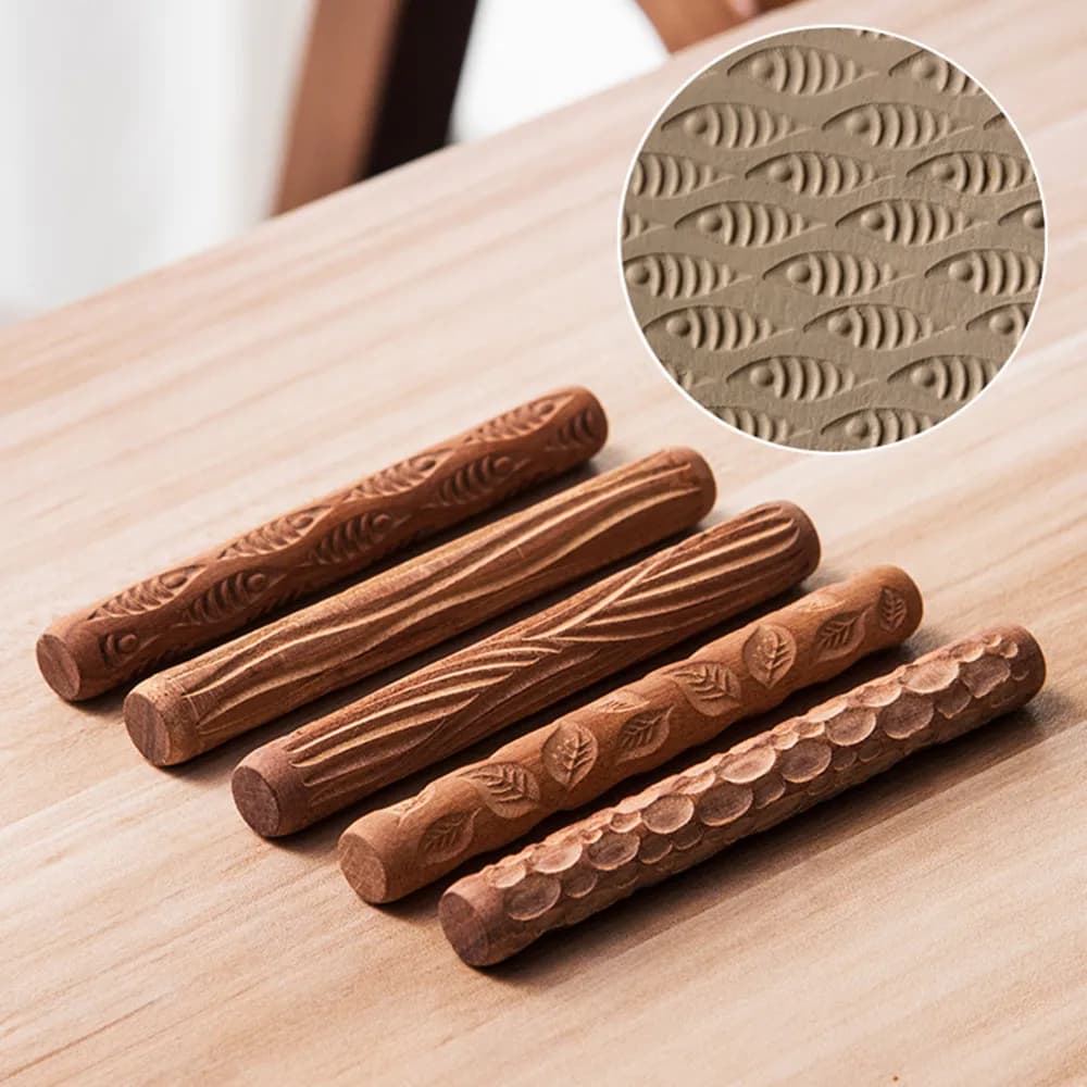 Strumento per la struttura dell'argilla Ceramica Rullo in ceramica Timbro Fango Pressato Modello in rilievo Mattarello Argilla polimerica Orecchino Strumento per la creazione di gioielli