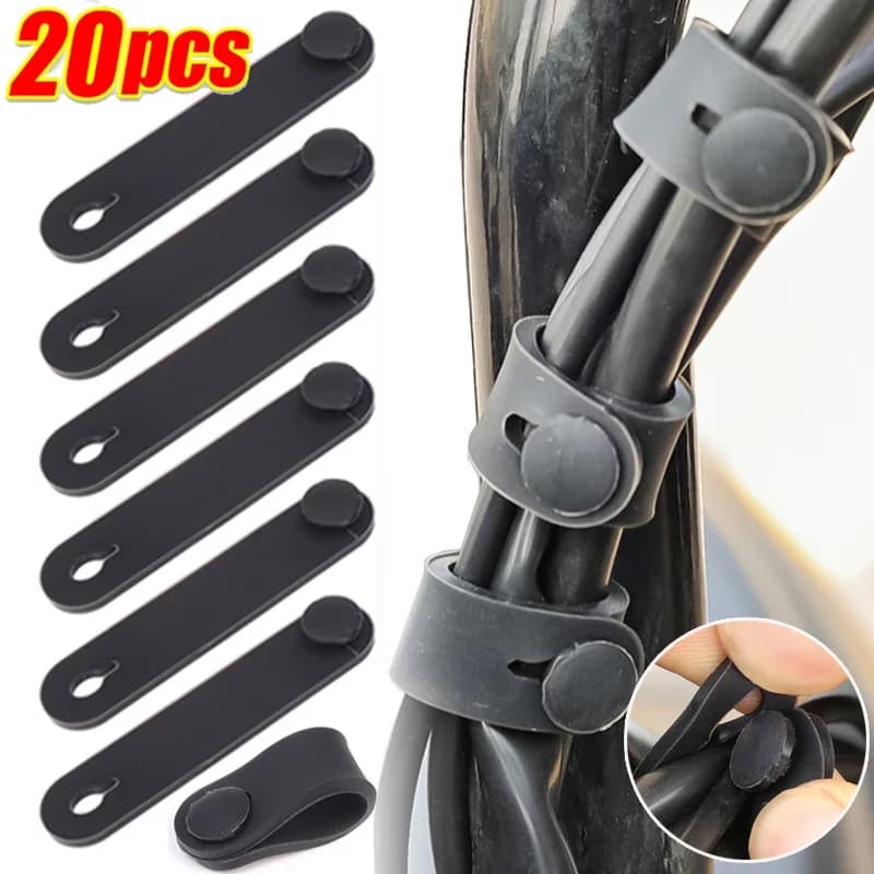 1/20PC Moto Telaio In Gomma Elastico di Fissaggio Cavo Cablaggio Cavo di Alimentazione Fascetta Linea Frizione Fascette Freno Fix Accessori