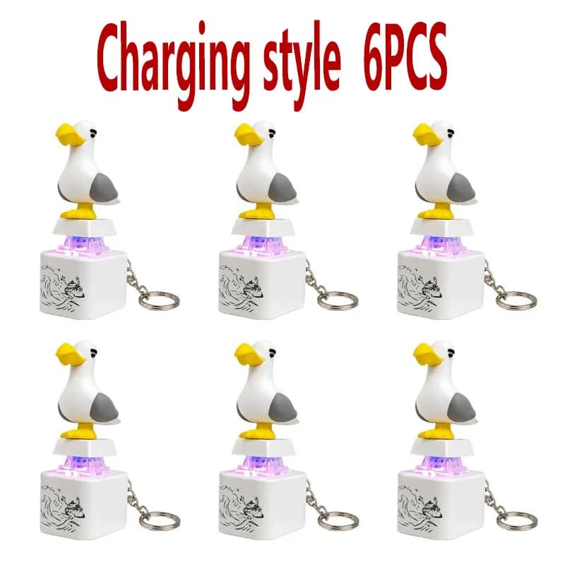 =**Mine Seagull Keycap Keychain Luminous Sounding Stress Relief Creative Fidget Toy Portable Electronic Pendant For Adult