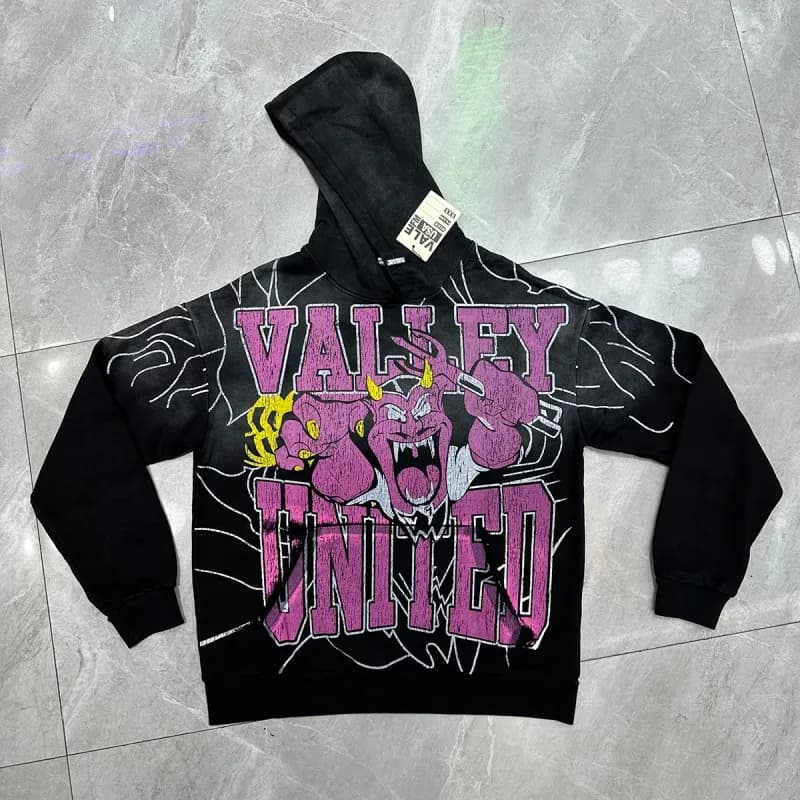 Vale Valley Mascot Printed Hoodie High Grammage Pure Cotton for Men And Women Casual Comfortable Long Sleeve Sweatshirt