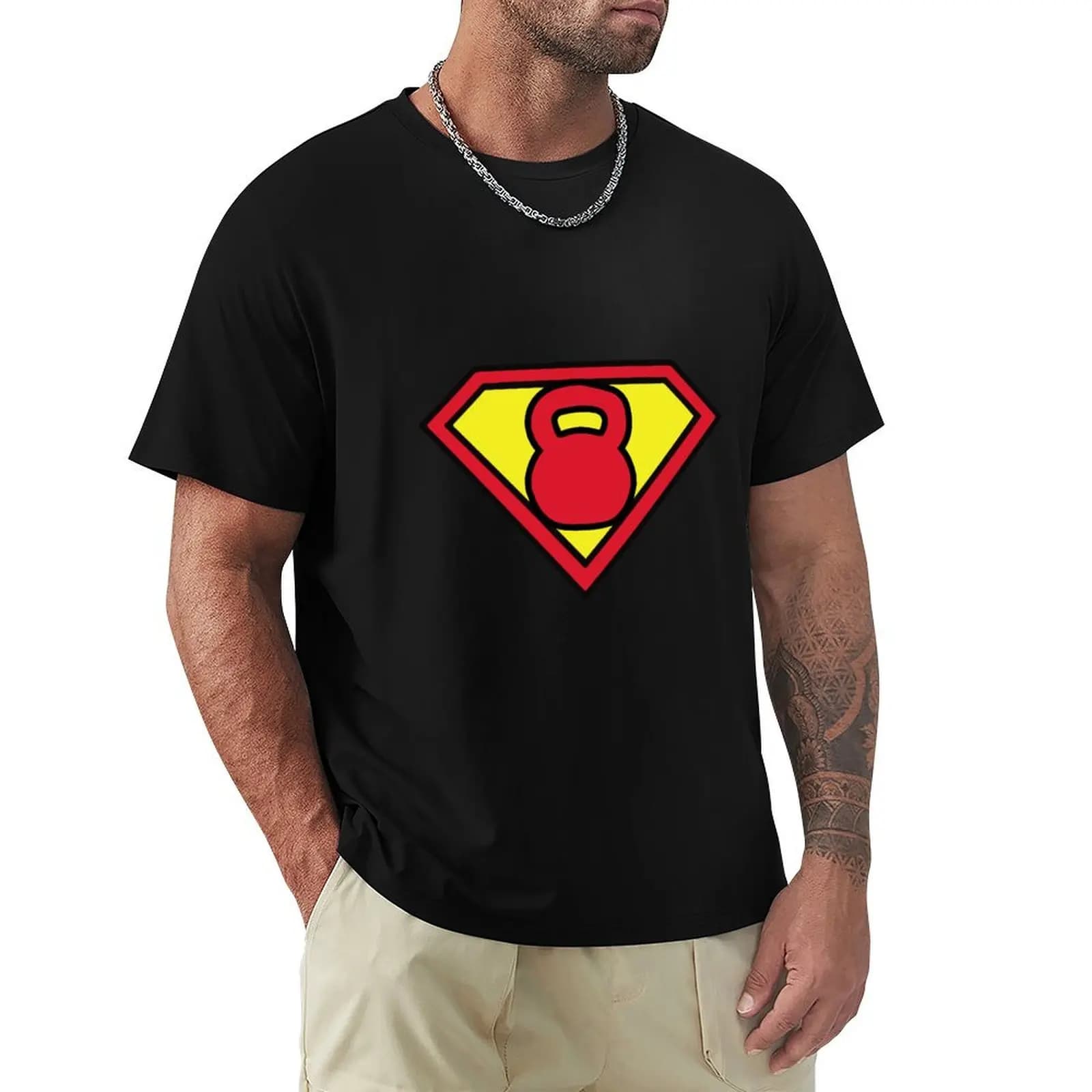Super Kettlebell T-Shirt Large Size Short Sleeve T-Shirt