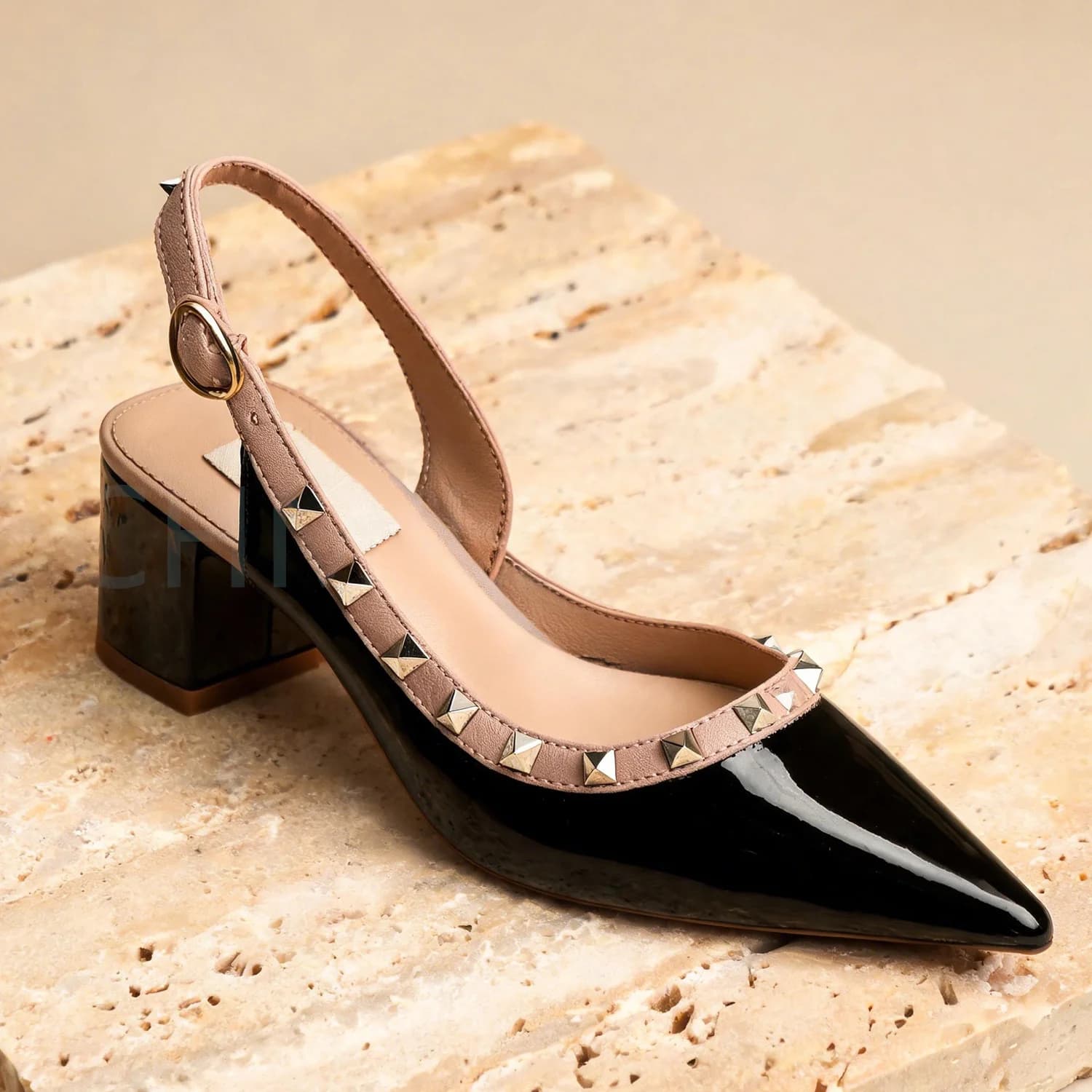 【Misurati la lunghezza dei piedi prima di ordinare】Sandali con tacco alto da donna di lusso, con rivetti, scarpe eleganti da festa 121-CHC-33