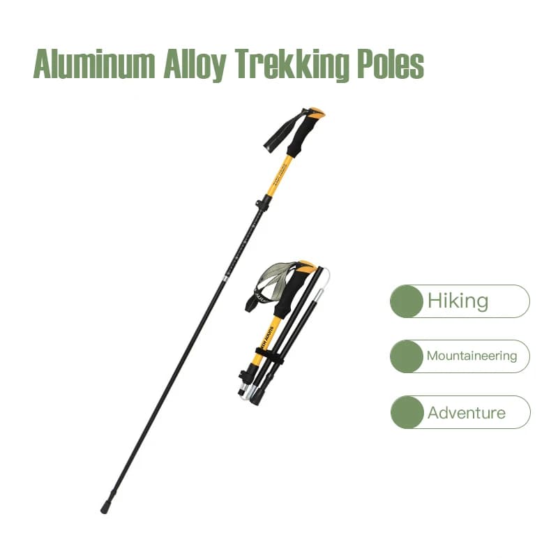 Trekking poles in aluminium alloy, hiking, folding poles, outdoor, mountaineering, equipment, ultralight