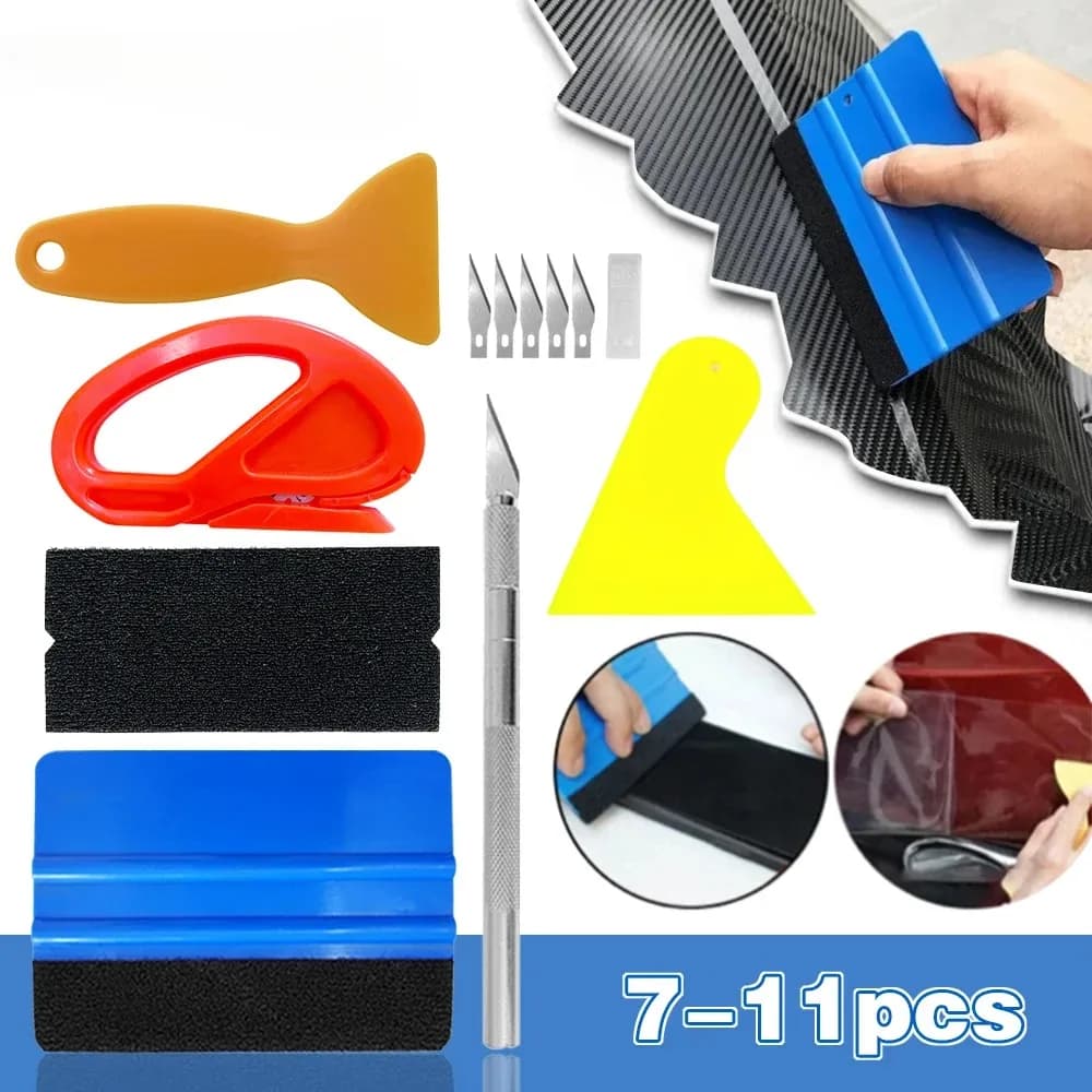 Set di strumenti per l'avvolgimento del vinile fai-da-te: kit di raschietto e taglierina di precisione senza bolle per l'installazione di pellicole avvolgenti per veicoli