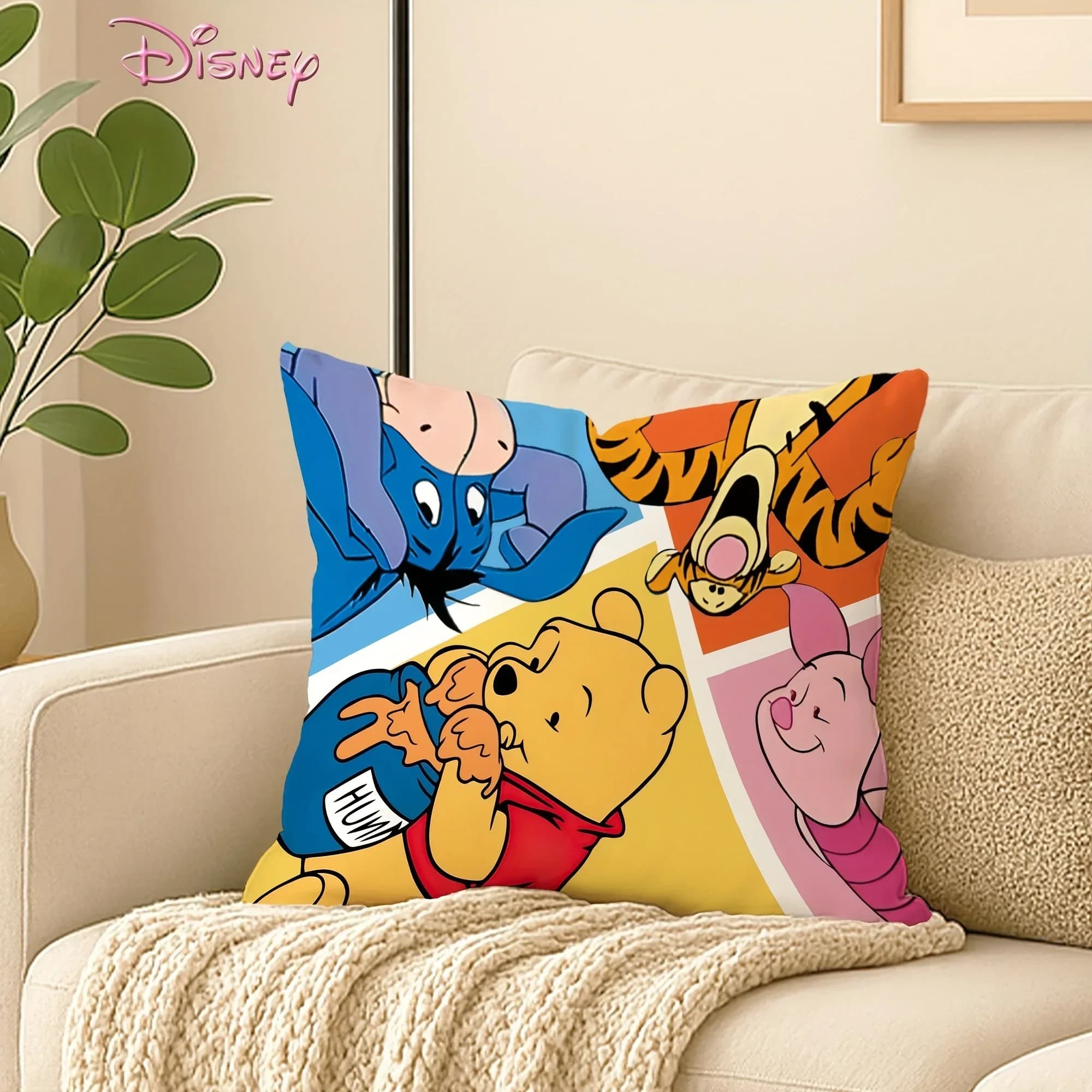 Federa per cuscino Winnie The Pooh, federa per cuscino con cartoni animati Disney, decorazione per divano letto, regali per bambini, feste, ragazzi e ragazze, federa personalizzata