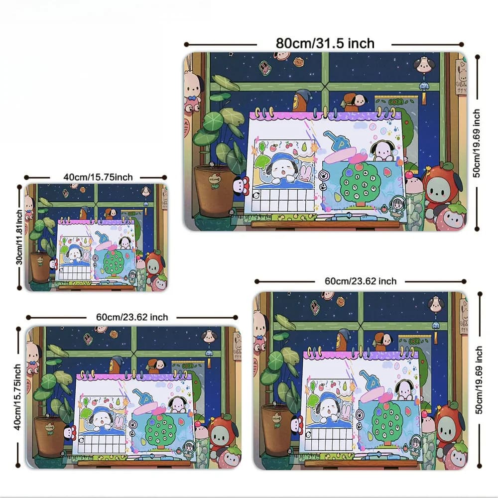 Tappetino da Scrivania con Cartoni Animati, Base Antiscivolo in Gomma, Superficie in Tessuto Lavabile, Grande Tappetino per Mouse per Ufficio, Casa e Gaming
