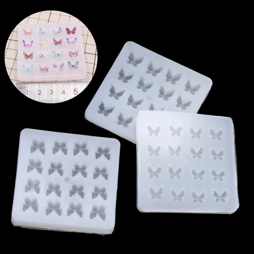 Stampo in silicone a forma di piccola farfalla Stampo per candele Stampi in resina epossidica Fai da te Piccole perline Farfalla per gioielli con ciondolo portachiavi fai da te