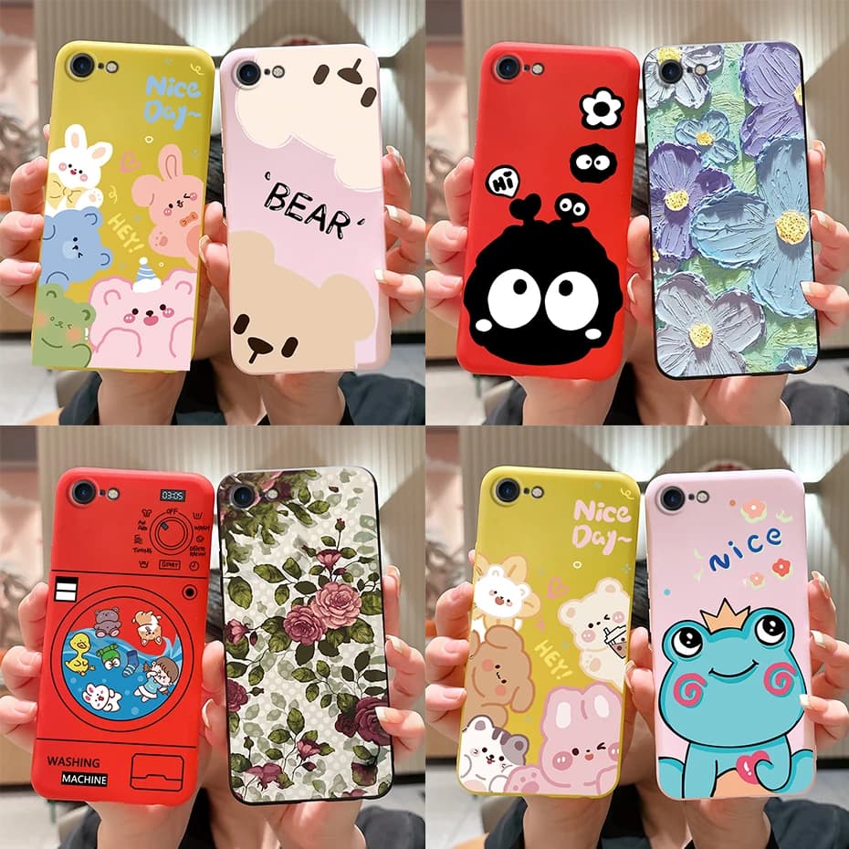 Per Apple iPhone SE 2020 Custodia Elegante Cover posteriore dipinta 4.7 '' Custodia morbida in silicone TPU per iPhone SE 2022 2020 Coque Fundas