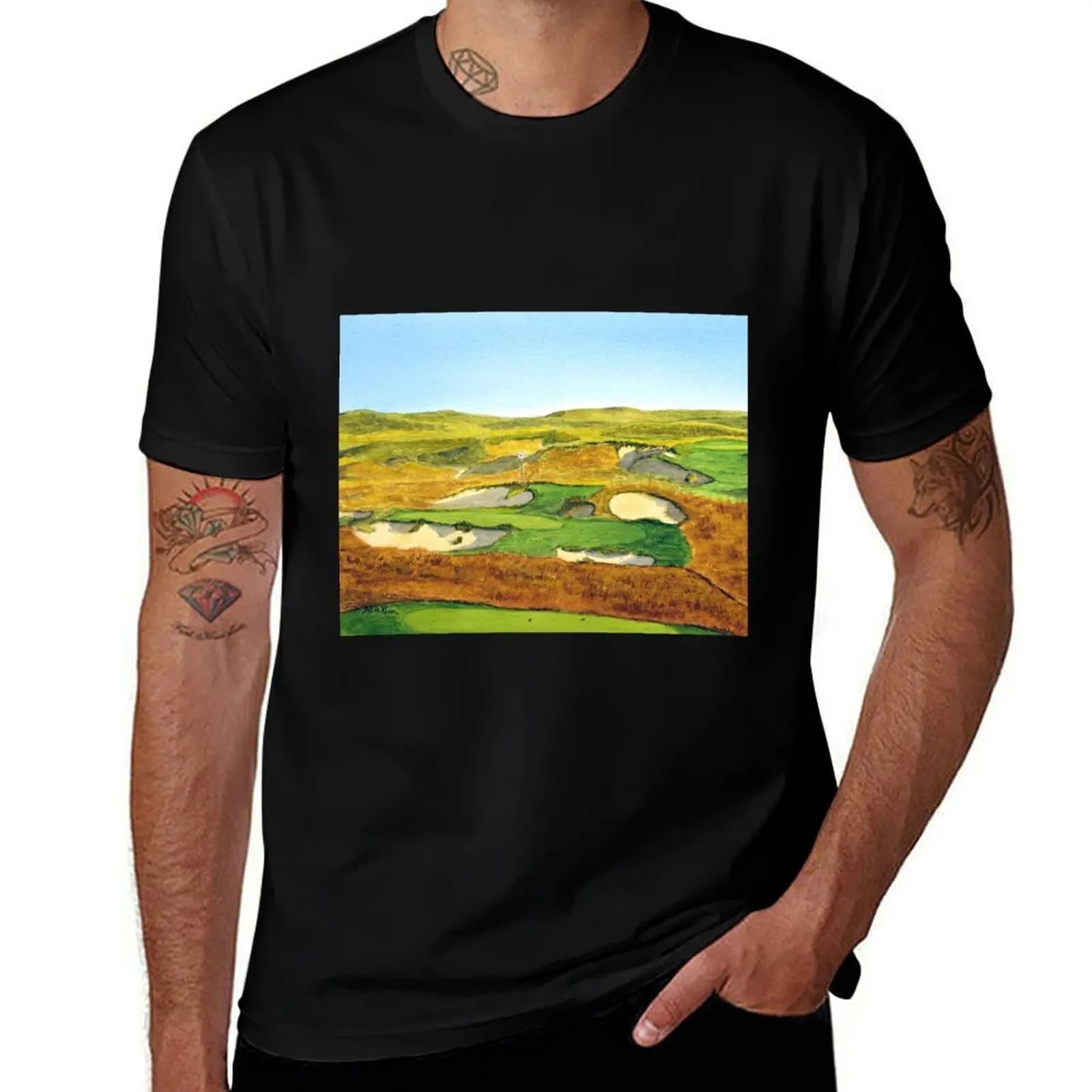 T-shirt Sand Hills Golf Course Nebraska T-shirt Cool Dry Performance