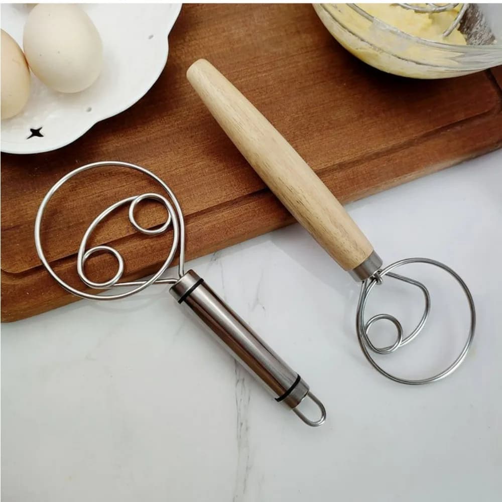 Gancio per impastare a doppio anello da 1/10 pezzi, utensile manuale da cucina per la preparazione di impasti e la lavorazione degli alimenti, ideale per la panificazione domestica.